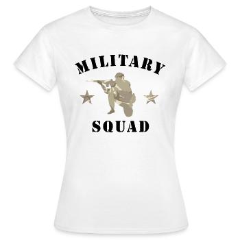 Militärischer Trupp - Frauen T-Shirt - Weiß - Vorne - AI Model Female 172 dark (172cm)