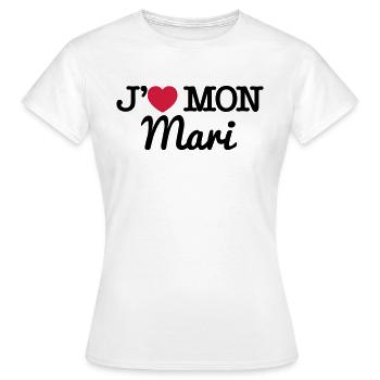 J'aime mon mari - T-shirt Femme - blanc - Devant - AI Model Female 172 dark (172cm)