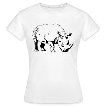 Nashorn - Rhino - Frauen T-Shirt - Weiß - Vorne - AI Model Female 172 dark (172cm)