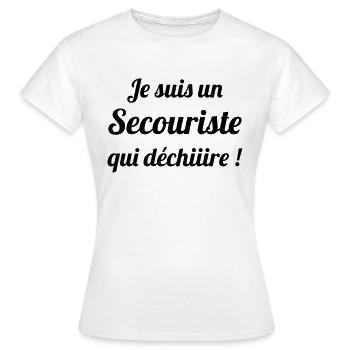 Secourisme / Secouriste / Secours / Secourir - T-shirt Femme - blanc - Devant - AI Model Female 172 dark (172cm)