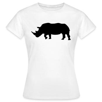 rhino silhouette design - Frauen T-Shirt - Weiß - Vorne - AI Model Female 172 dark (172cm)