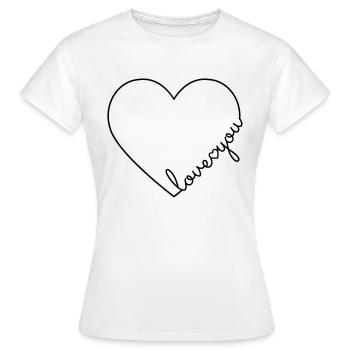 Je t'aime coeur aime ta ligne de coeur - T-shirt Femme - blanc - Devant - AI Model Female 172 dark (172cm)