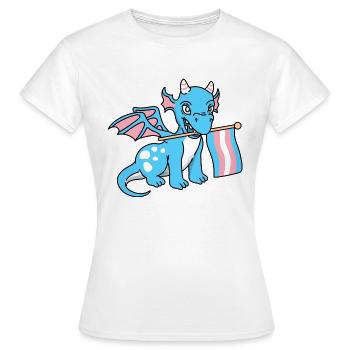 Trans Pride Drache Transgender Pride - T-shirt Femme - blanc - Devant - AI Model Female 172 dark (172cm)