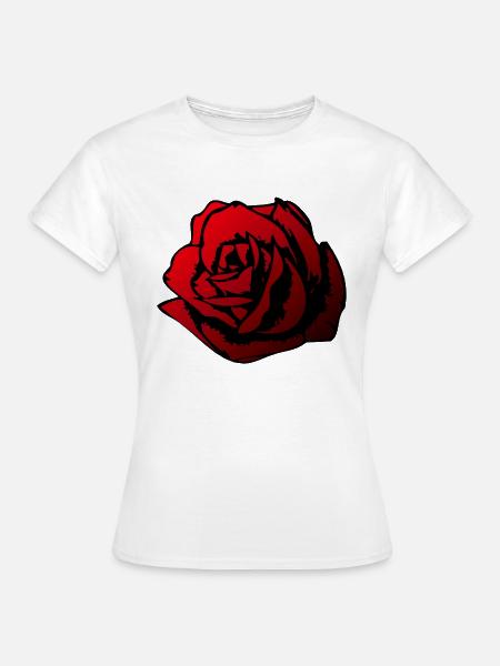 rosa Blume - Frauen T-Shirt - Weiß