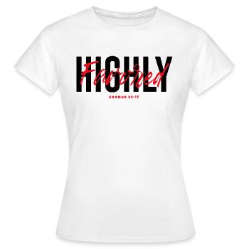 Très favorisé - T-shirt Femme - blanc - Devant - AI Model Female 172 dark (172cm)