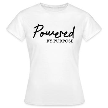 Propulsé par l’objectif - T-shirt Femme - blanc - Devant - AI Model Female 172 dark (172cm)