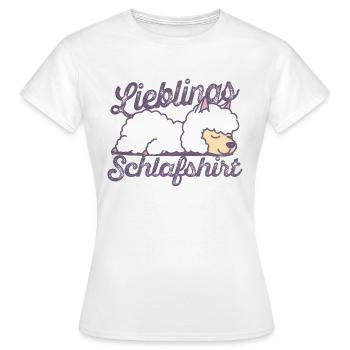 Lieblings Schlafshirt - Müdes Alpaka - Frauen T-Shirt - Weiß - Vorne - AI Model Female 172 dark (172cm)