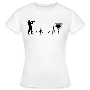 Heartbeat Vin et Chasse - (2) - T-shirt Femme - blanc - Devant - AI Model Female 172 dark (172cm)