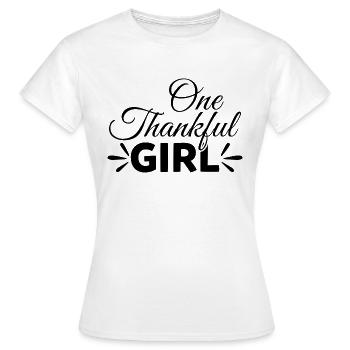 One thankful Girl - Frauen T-Shirt - Weiß - Vorne - AI Model Female 172 dark (172cm)