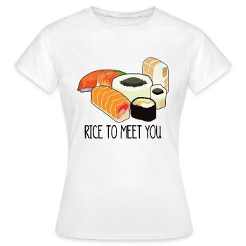 rice to meet you - nice to meet you - Women's T-Shirt - white - Front - AI Model Female 172 dark (172cm)