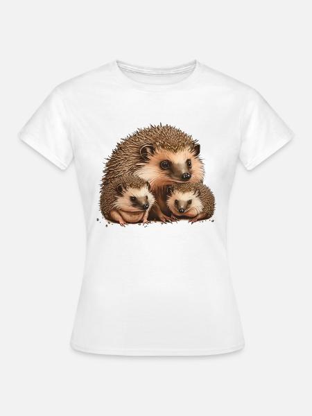 Igel Familie - Frauen T-Shirt - Weiß