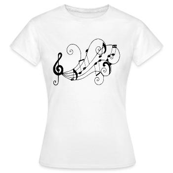 Notes de musique - T-shirt Femme - blanc - Devant - AI Model Female 172 dark (172cm)