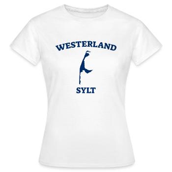 Westerland - Sylt - Nordsee - Anker - Möwe - Insel - Frauen T-Shirt - Weiß - Vorne - AI Model Female 172 dark (172cm)