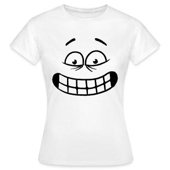 Visage de dessin animé drôle innocent - T-shirt Femme - blanc - Devant - AI Model Female 172 dark (172cm)