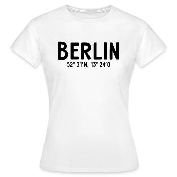 Coordonnées Berlin - Berlin Bear - T-shirt Femme - blanc - Devant - AI Model Female 172 dark (172cm)