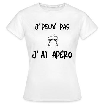 Ich kann keinen Aperitif trinken - Frauen T-Shirt - Weiß - Vorne - AI Model Female 172 dark (172cm)
