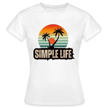 Retro Simple Life Relaxed Holiday Beach Vibes - Women's T-Shirt - white - Front - AI Model Female 172 dark (172cm)