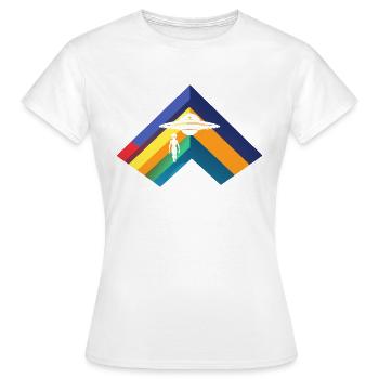 Raumschiff Untertasse - Frauen T-Shirt - Weiß - Vorne - AI Model Female 172 dark (172cm)