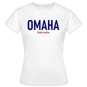 Omaha - Nebraska - États-Unis - États-Unis d’Amérique - T-shirt Femme - blanc - Devant - AI Model Female 172 dark (172cm)