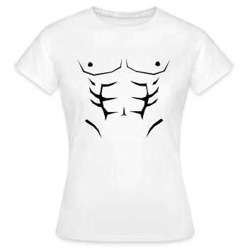 Faux abdos - T-shirt Femme - blanc - Devant - AI Model Female 172 dark (172cm)
