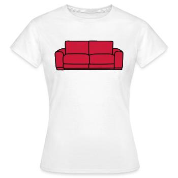 Sofa - Frauen T-Shirt - Weiß - Vorne - AI Model Female 172 dark (172cm)