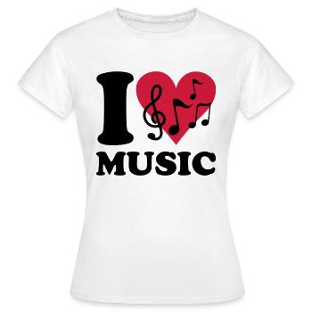 I love Music - Frauen T-Shirt - Weiß - Vorne - AI Model Female 172 dark (172cm)
