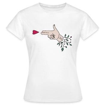 Liebes Schuss - Frauen T-Shirt - Weiß - Vorne - AI Model Female 172 dark (172cm)