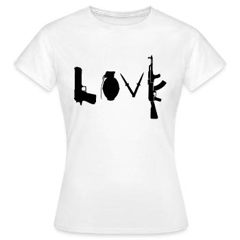 Love / Waffen Design - Frauen T-Shirt - Weiß - Vorne - AI Model Female 172 dark (172cm)
