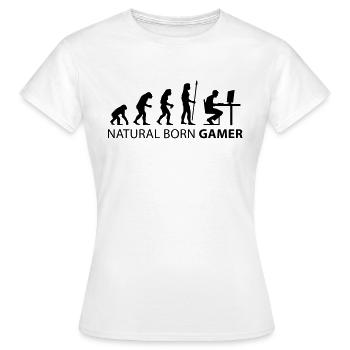 Evolution natural born gamer - Women's T-Shirt - white - Front - AI Model Female 172 dark (172cm)