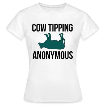 Cow Tipping Anonymous - T-shirt Femme - blanc - Devant - AI Model Female 172 dark (172cm)