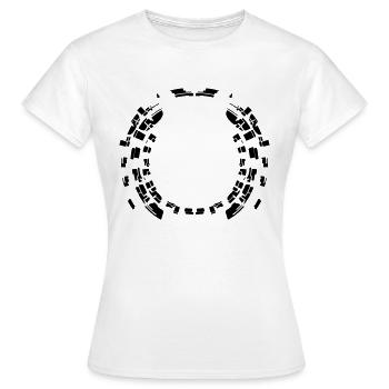 Kreis Muster Rund Rahmen Umrandung - Frauen T-Shirt - Weiß - Vorne - AI Model Female 172 dark (172cm)