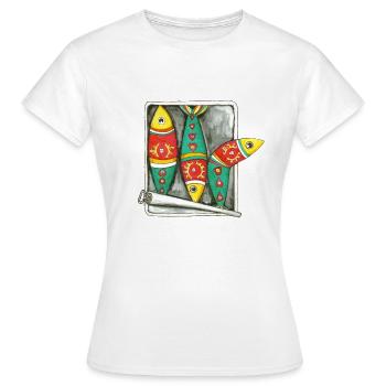 Sardinen aus Portugal - Frauen T-Shirt - Weiß - Vorne - AI Model Female 172 dark (172cm)