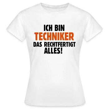 Techniker Technikerbrief Technikerausbildung - Frauen T-Shirt - Weiß - Vorne - AI Model Female 172 dark (172cm)