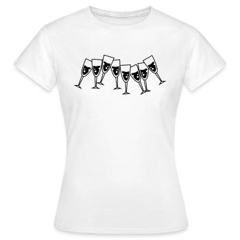 sekt glaeser - Frauen T-Shirt - Weiß - Vorne - AI Model Female 172 dark (172cm)