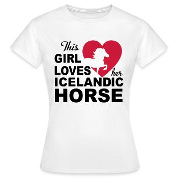 Cheval islandais - T-shirt Femme - blanc - Devant - AI Model Female 172 dark (172cm)
