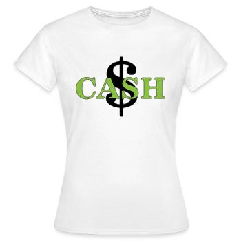 Cash - Frauen T-Shirt - Weiß - Vorne - AI Model Female 172 dark (172cm)