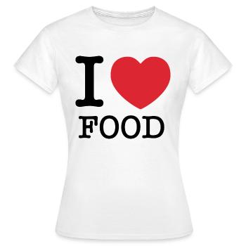 J’aime la nourriture | J’aime la nourriture | Nourriture - T-shirt Femme - blanc - Devant - AI Model Female 172 dark (172cm)