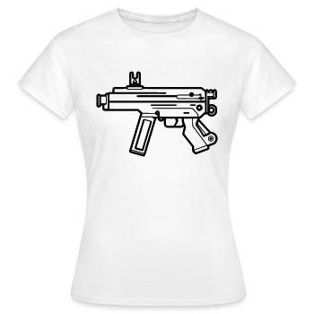Mitraillette - T-shirt Femme - blanc - Devant - AI Model Female 172 dark (172cm)