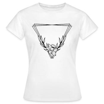 Couronne florale Boho feuille de saule 3 - T-shirt Femme - blanc - Devant - AI Model Female 172 dark (172cm)
