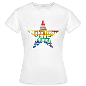 Save Planet - Faire l’amour - T-shirt Femme - blanc - Devant - AI Model Female 172 dark (172cm)