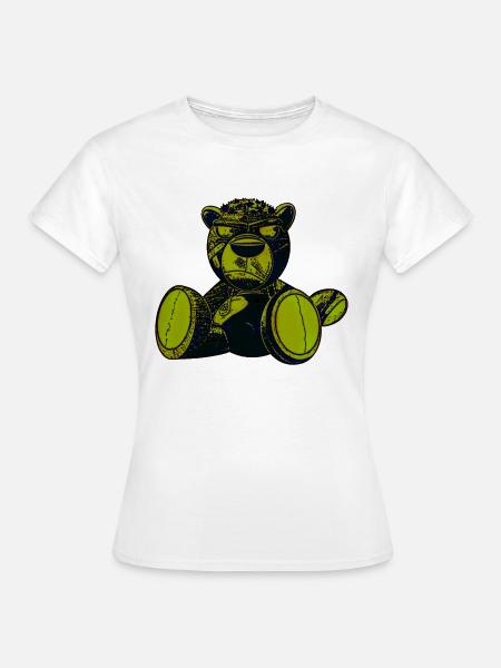 Creepy Teddy Green - Frauen T-Shirt - Weiß