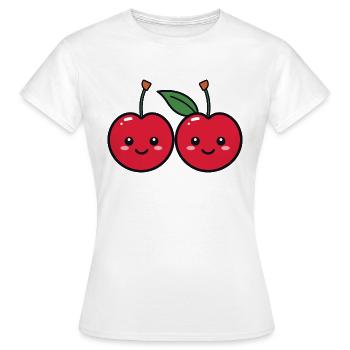 cerises - T-shirt Femme - blanc - Devant - AI Model Female 172 dark (172cm)