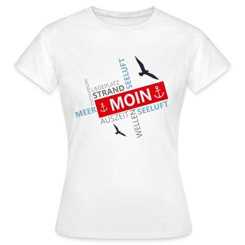 Mer, Moin, Port, Mer du Nord - T-shirt Femme - blanc - Devant - AI Model Female 172 dark (172cm)