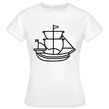 Bateau pirate - T-shirt Femme - blanc - Devant - AI Model Female 172 dark (172cm)