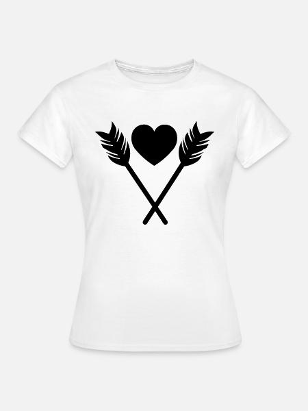 Herz-Pfeil - Frauen T-Shirt - Weiß