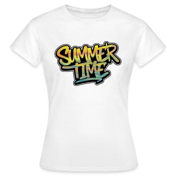 Sommerzeit - Frauen T-Shirt - Weiß - Vorne - AI Model Female 172 dark (172cm)
