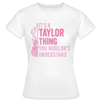 Taylor Thing 1 haha OMG je déteste le - T-shirt Femme - blanc - Devant - AI Model Female 172 dark (172cm)