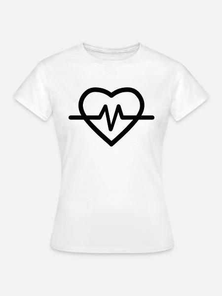Herzschlag - Frauen T-Shirt - Weiß