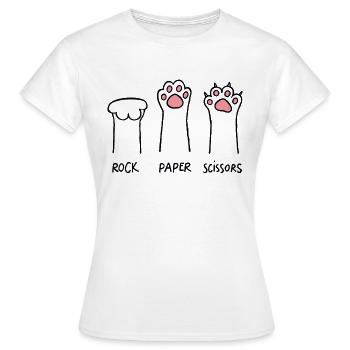 Haustier Stein Papier Schere - Frauen T-Shirt - Weiß - Vorne - AI Model Female 172 dark (172cm)