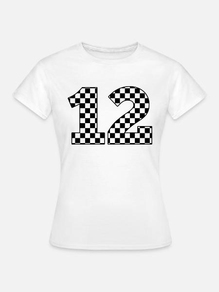 Nummer 12 plaid - Frauen T-Shirt - Weiß